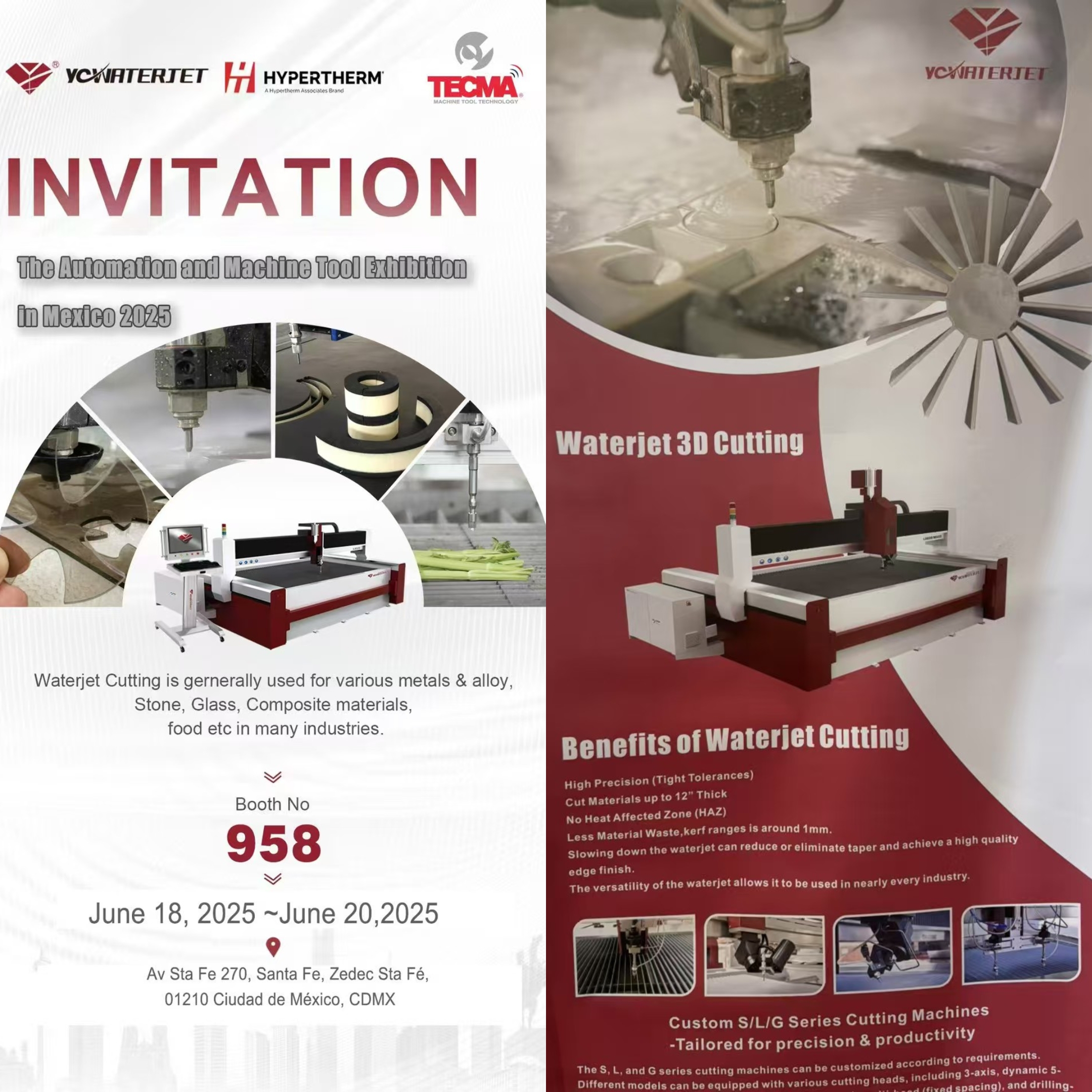 YC WaterJet gl&auml;nzt in Tecma Mexiko