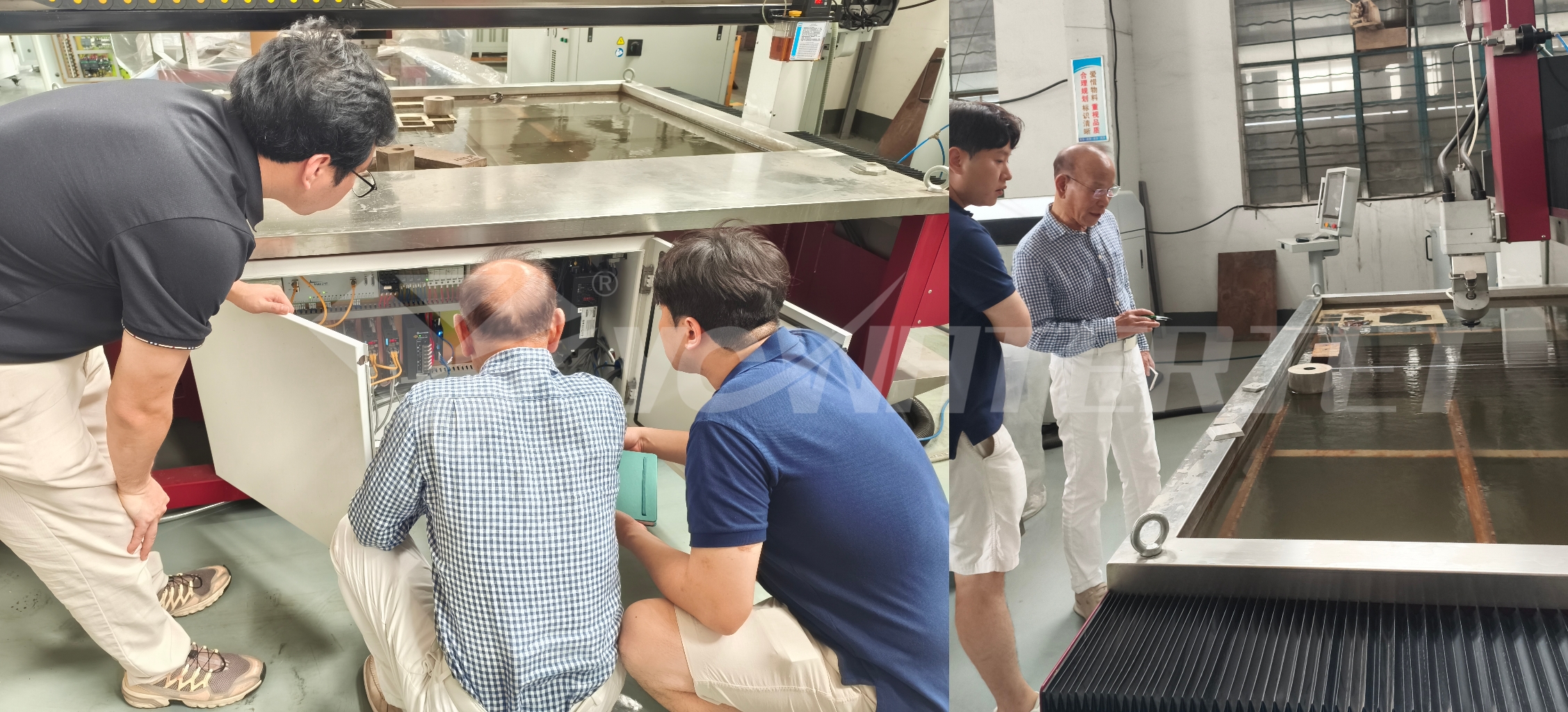 Wasserstrahlschneidemaschine und Motoren