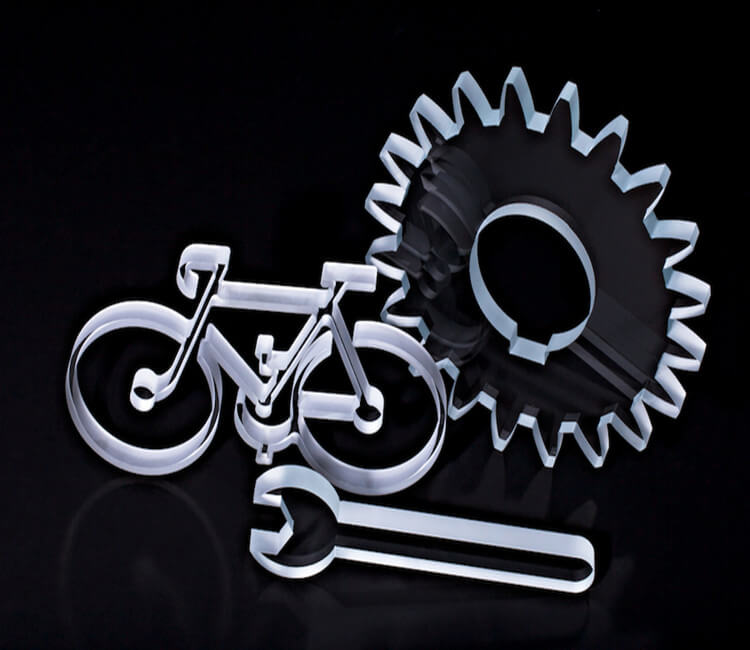 Wasserstrahlglas Schnittprobe